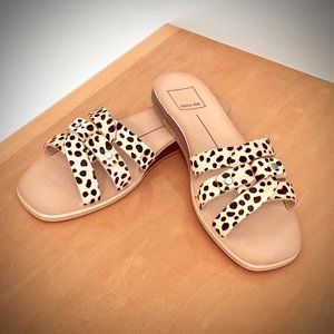 Dolce Vita NWT Leather Spotted Calf Hair Slide size 6.5
